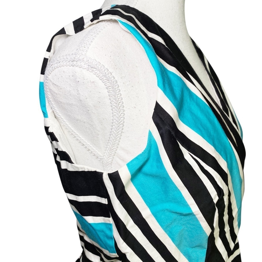 Talbots Black, White, and Blue Striped Midi Dress - Picture 5 of 15